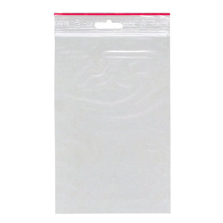Zip - påse 120 x 180 mm - 100-pack från Grippie. En transparent plastpåse  - Tidformera